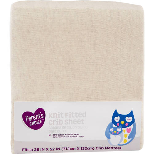 Parent's Choice Knit Fitted Crib Sheet, Oatmeal, 1 Pack