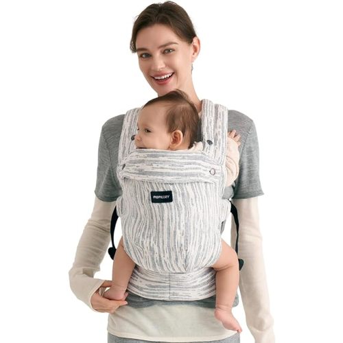Momcozy Herihuge Baby Carrier - Crafted with Charming Jacquard Weaving, Durable, Stylish and Elegant, All-Day Comfort for Moms, Time Heritage Beige