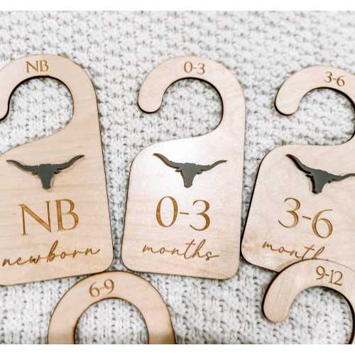 Western Baby Closet Dividers, Nursery clothes dividers,Clothes Size Markers, Cow Horns Baby Closet Organizers, Baby Shower Gift Ideas