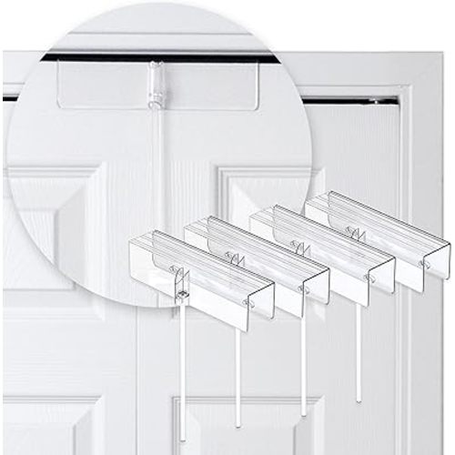 (4- Pack) - Safety Innovations Bi-fold Door Lock - Closet Protection Child and Pet Proof Bi-fold Door Lock - Tool-Free Installation - Unbreakable Clear Polycarbonate - for 1 3/8" Thick Wood Doors