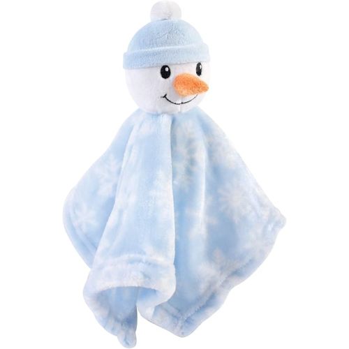 Hudson Baby Unisex Baby Animal Face Security Blanket, Snowman, One Size
