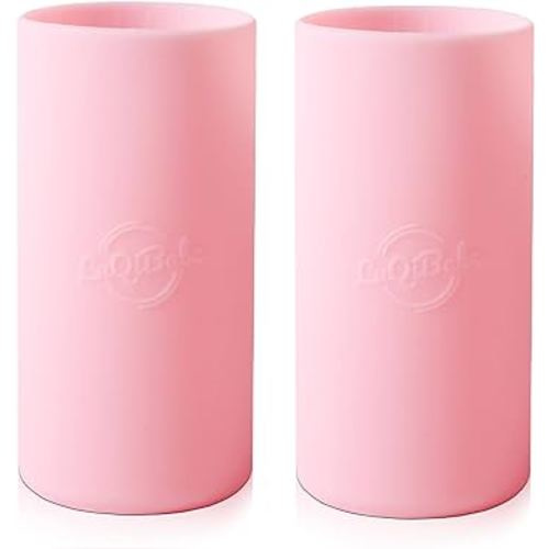 (2-Pack, Pink) Baby Bottle Sleeves for Dr. Brown Baby Bottle 8 oz - Reusable Silicone Baby Bottle Sleeve with Wide Neck - Dishwasher-Safe Bottle Cover for Baby with Cutout for Easy-to-See Measurement