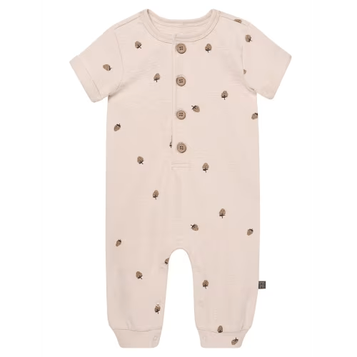 Modern Moments by Gerber Baby Boy Short Sleeve Henley Romper, Sizes 0/3 Months - 24 Months