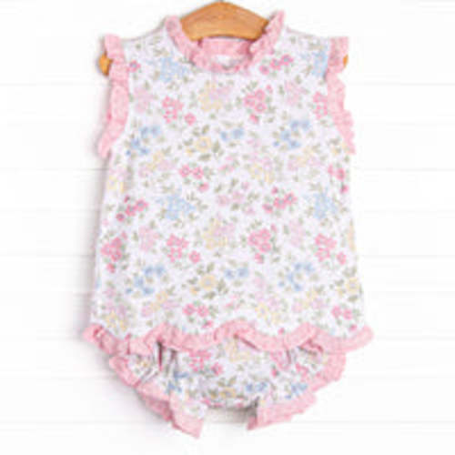 Lace and Lillies Diaper Set, Pink – Stitchy Fish