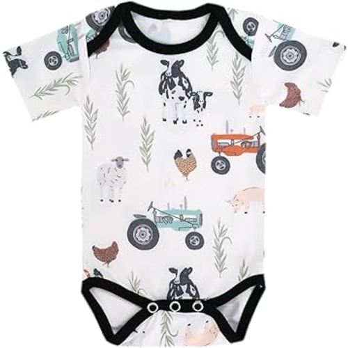 Copper Pearl Short Sleeve Bodysuit Baby: Ultra Soft Bodysuits for Newborns, Boys, Girls, and Infants - Stylish, Comfortable, Overlap Shoulders, Premium Knit Fabric - Jo, 12-18 Months