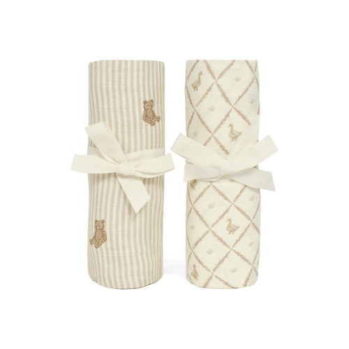 Assorted 2-Pack Organic Cotton Muslin Swaddle Blankets