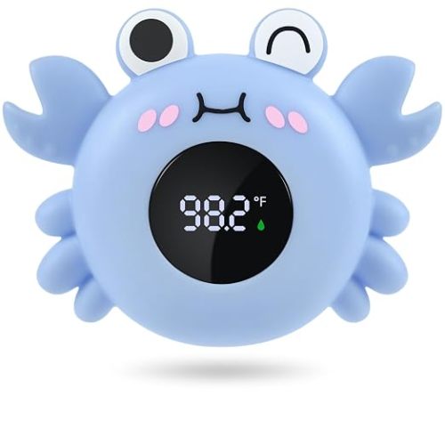 Baby Bath Thermometer Tub Water Temperature Thermometer for Bathtub Crab Newborn Baby Safety Floating Tub Toy Gift for Toddlers, Girls, Boys, Infants 1 2 3 4 Years Old