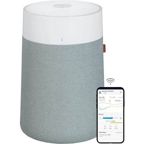 BLUEAIR Air Purifiers for Medium Rooms, Bedroom, Kitchen, Cleans 1,858 sqft in one hour, HEPASilent Smart Air Cleaner for Home, Pets, Allergies, Virus , Dust, Mold, Smoke - Blue Pure 311i Max