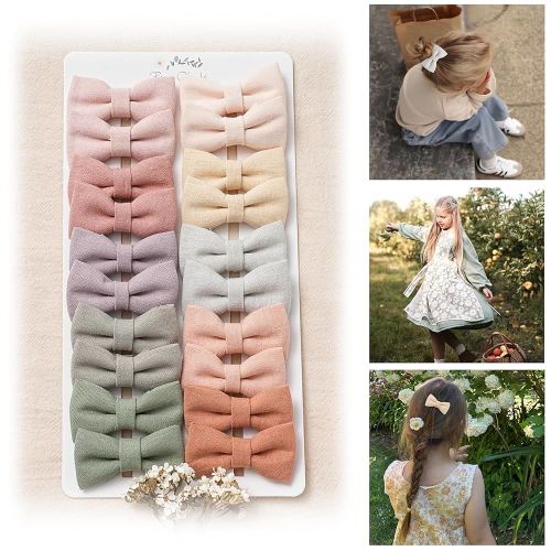 Baby Hair Clips with Bows for Girls,20pc Handmade Fully Lined Hair Barrettes,Hair Accessories for All Age Girls Toddlers Infants kids Gifts