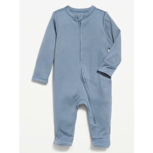 Textured Ribbed 2-Way-Zip Sleep & Play Footed One-Piece for Baby