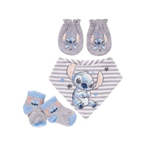 Disney Baby Wishes + Dreams Character Infant Baby Accessories Bib, Socks and Mittens Set, 3-Pack, Sizes Newborn-12 Months