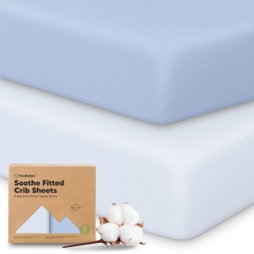 KeaBabies 2pk Soothe Fitted Crib Sheets Neutral, Organic Baby Crib Sheets, Fits 52x28 Standard Nursery Baby Mattress