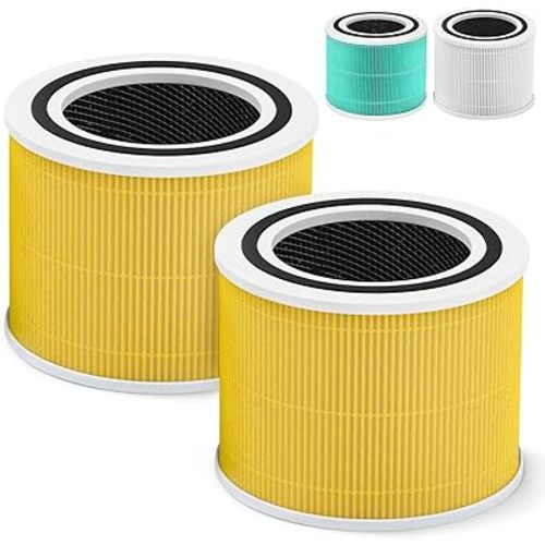 Core 300 Pet Care Replacement Filter for LEVOIT Core 300 Core 300S VortexAir Air Purifier, 3-in-1 HEPA and Activated Carbon, Core 300-RF-PA, 2 Pack, Yellow