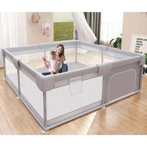 Baby Playpen 50x50 Inch, Play Pens for Babies and Toddlers Baby Fence Play Yards for Indoor & Outdoor with Breathable Mesh Anti-Fall Playpen