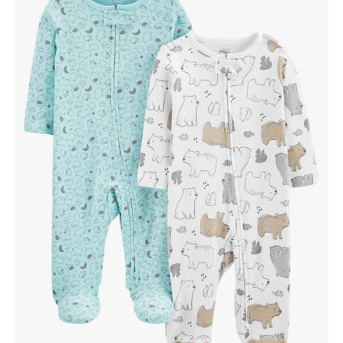 Simple Joys by Carter's Baby Neutral 2-Pack Cotton Footed Sleep and Play