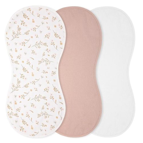 3 Pcs Changing Pad Liners Fits in Peanut Shape Changing Pad Waterproof Diaper Mats Organic Cotton Peanut Mats are Warm on a Baby's Back, Washable Reusable(Print Style,Beige)