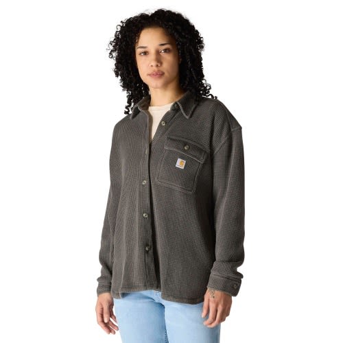 Women's Oversized-Fit Heavyweight Waffle Knit Shirt