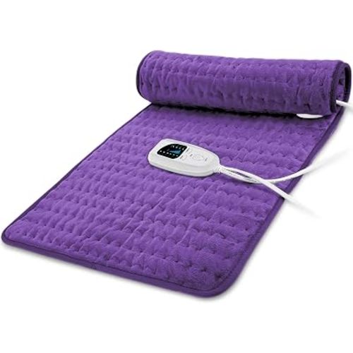 33"X17" Electric Heating pad with 6 Heat Settings, Auto Shut Off, Dry Electric Heating for Back Neck Knee Arms Legs Shoulder Heat Pads for Christmas Birthday Father's Day Mother's Day (Dark Purple)