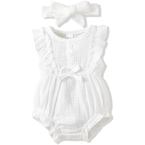 Renotemy Newborn Infant Baby Girl Clothes Rompers Summer Jumpsuits Short Sleeve Romper Infant Baby Clothes Girl