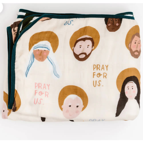 Saints Deluxe Muslin Baby Blanket Quilt
