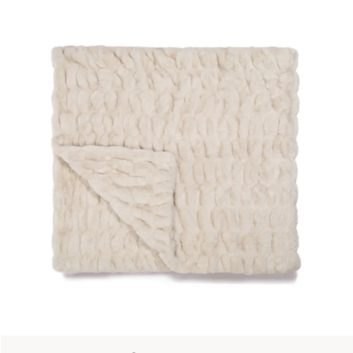 Antique Ivory Faux Fur Blanket | Lola Blankets