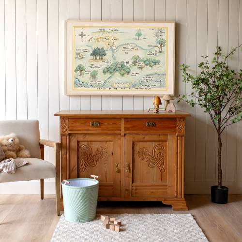 100 Acre Woods Map | Nursery Sign | Winnie the Pooh Nursery | Framed Wood Signs | Horizontal Sign | 100 Acre Woods Sign | 154