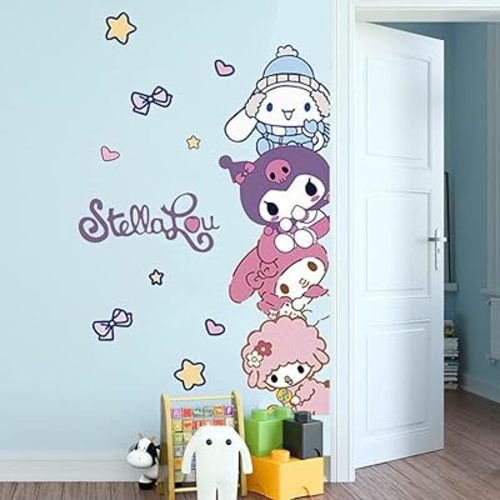 Kitty Decorative Stickers, Living Room Bedroom Door and Window Kitty Cat Stickers for Refrigerator, Cupboard, Wall Decor, Home Decoration (KM-Left)