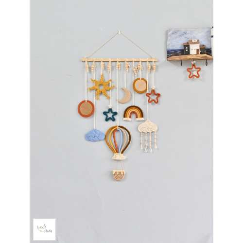 Space Traveling Boy, Air Balloon Wall Art, Unique Macrame Space Theme Decor Ideas, Personalised Air Ballon Wall Decor, Space Room For Boys