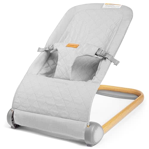 Baby Bouncer Seat, Breathable Fabric Infant Bouncer, Portable Bouncer Seat for Babies 0-6 Months, Infant Bouncy Seat for Baby Boys and Girls