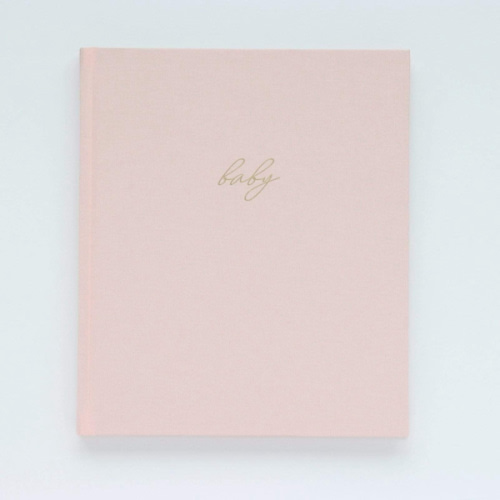 Linen Baby Book - Blush