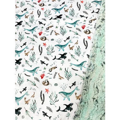 Ocean Baby Blanket | Personalized Ocean Lovey | Sea Life Baby Blanket | Lovey for Babies | Custom Baby Gift