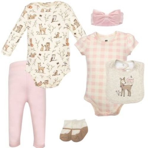 Hudson Baby Infant Girls Cotton Layette Set, Enchanted Forest