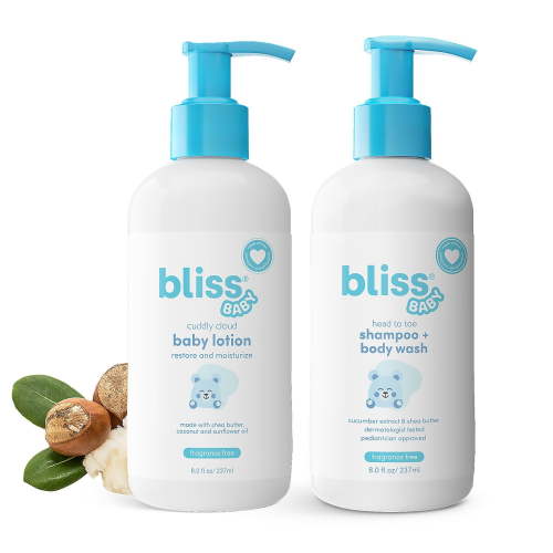 Bliss Baby Bath Bundle, 2-in-1 Shampoo + Body Wash & Lotion, 8 fl. oz., 2 pk.