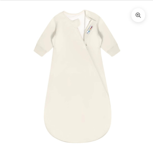 Organic Cotton & Camel Wool Long Sleeve Sleep Sack 1.0 TOG - Cream