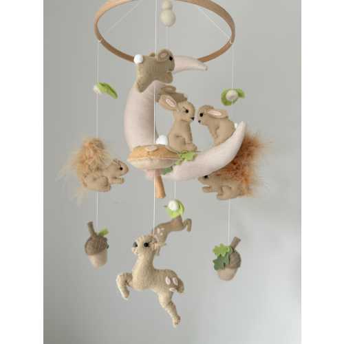 Woodland Creatures Baby Mobile | Neutral woodland nursery mobile | Baby shower gift | Crib Mobile