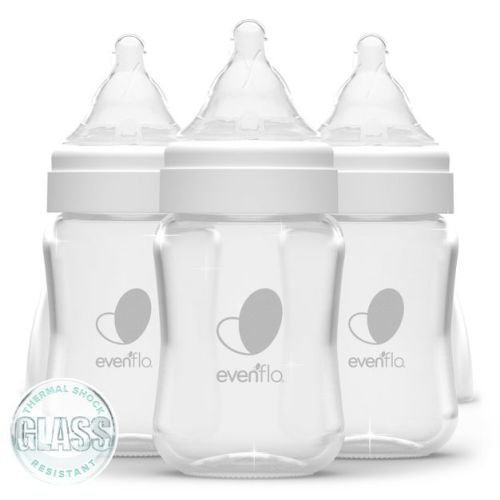 Evenflo 3pk Balance Wide-Neck Anti-Colic Baby Bottles Glass - 6oz