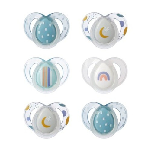 Tommee Tippee Night Pacifier 6-18m - White and Gray - 6pk