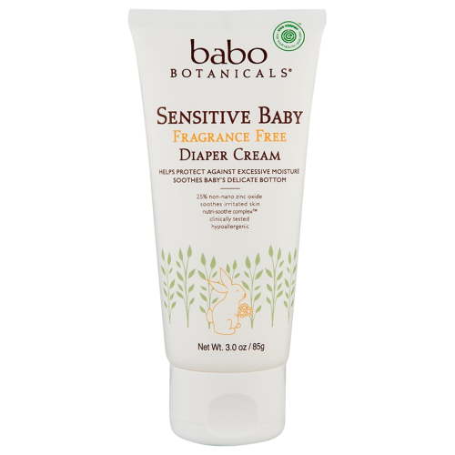 Babo Botanicals Sensitive Baby Zinc Diaper Cream Fragrance Free 3 oz