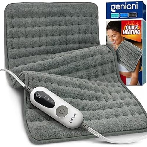 GENIANI Heating Pad for Back Pain & Cramps Relief - Auto Shut Off, Machine Washable, Moist Heat Pad for Neck & Shoulder - Birthday Gifts for Women, Extra Large 24 x 12 inches