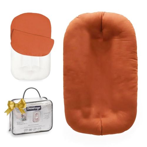 Baby Lounger - Baby Lounger for Newborn, Breathable & Soft Baby Nest Cover for Baby 0-12 Months, Baby Essentials Gifts, Portable Infant Lounger, Baby Snuggle Lounger Me(Orange)
