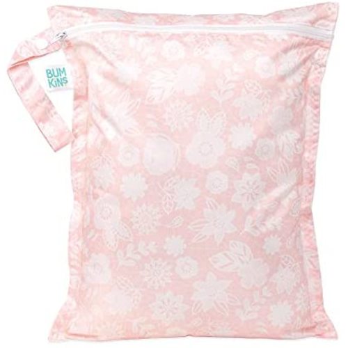Bumkins Waterproof Wet Bag, Washable, Reusable for Travel, Beach, Pool, Stroller, Diapers, Dirty Gym Clothes, Wet Swimsuits, Toiletries, 12x14 – Lace