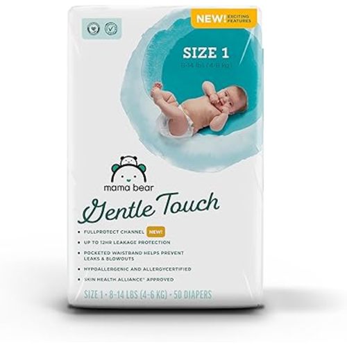 Amazon Brand - Mama Bear Gentle Touch Diapers, Size 1, 50 Count
