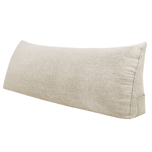 WOWMAX Sit-up Back Comfort Linen-look Textured Ivory Bed Rest Headboard Wedge Reading Pillow Back Support & Reviews | Wayfair