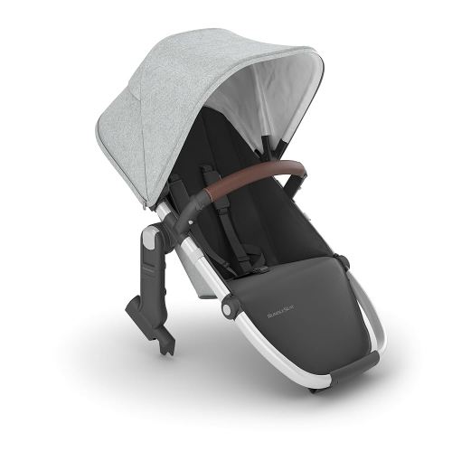 UPPAbaby RumbleSeat V2+ Second Lower Seat/Compatible with Vista V2 and Vista V3 / Adapters, Bumper Bar, Bug Shield Included/Stella (Grey Brushed Mélange/Silver Frame/Chestnut Leather)