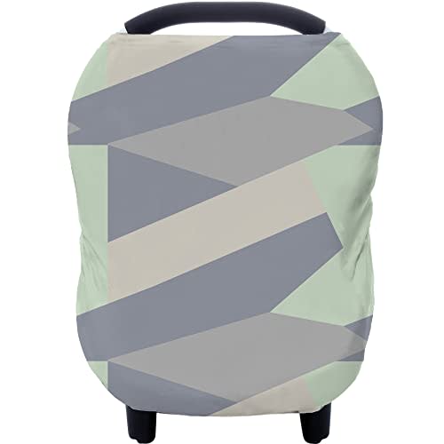 Carseat Cover Boy and Girls - Multi-use Nursing Car Seat Canopy Cover for Breastfeeding, Infant Stroller Cover, High Chair Cover (Baby Green)