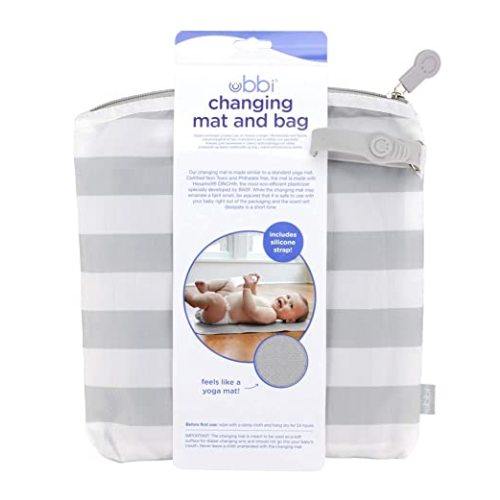 Ubbi On-the-Go Changing Mat with Carrying Bag, Soft and Comfortable Diaper Bag Accessory Must Have for Newborns, Easy to Clean, Portable Changing Pad, Gray - On the Go Gray Changing Mat