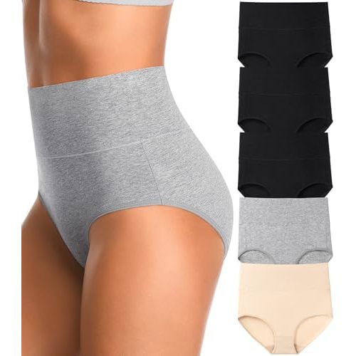 High Waisted Postpartum Underwear Womens Cotton Underwear Soft Breathable Full Coverage Stretch Panties Multipack