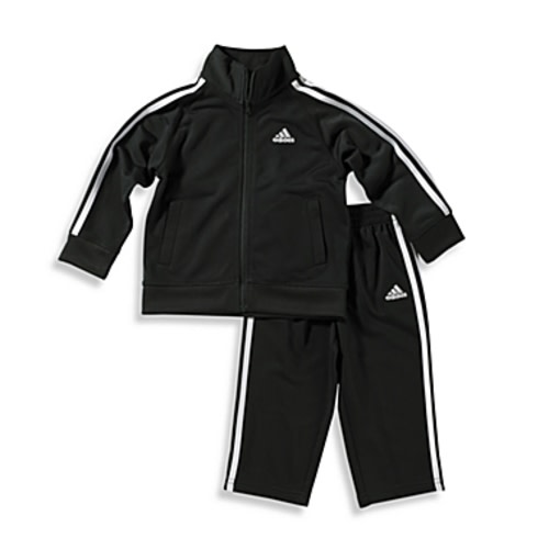 adidas® Kids Infant Boy's - 3 Months Months Tricot Tracksuit Set in Blackadidas® Kids Infant Boy's