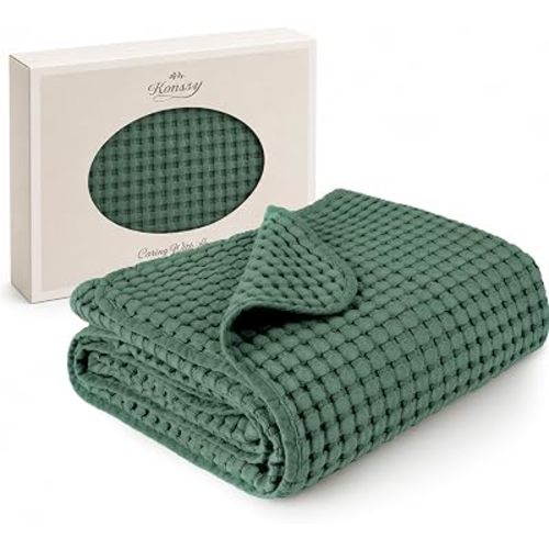 Konssy Waffle Baby Blanket for Boys & Girls, Soft Newborn Swaddle Blanket