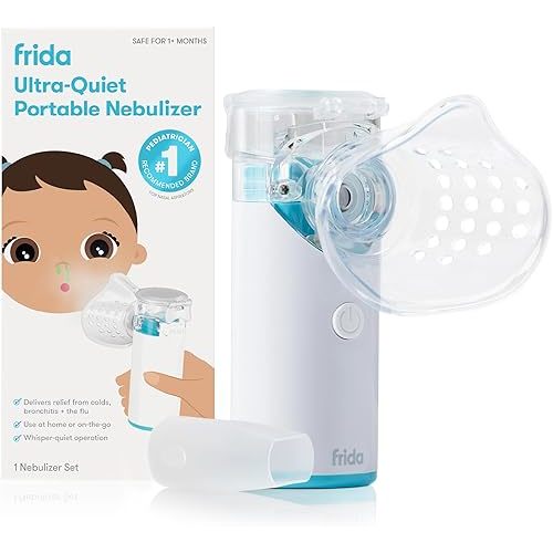 Frida Baby Nebulizer for Babies, Portable Nebulizer for Kids, Babies, Infants & Adults, Ultra-Quiet Handheld Nebulizer with Mask + Diffuser, Congestion + Flu Relief